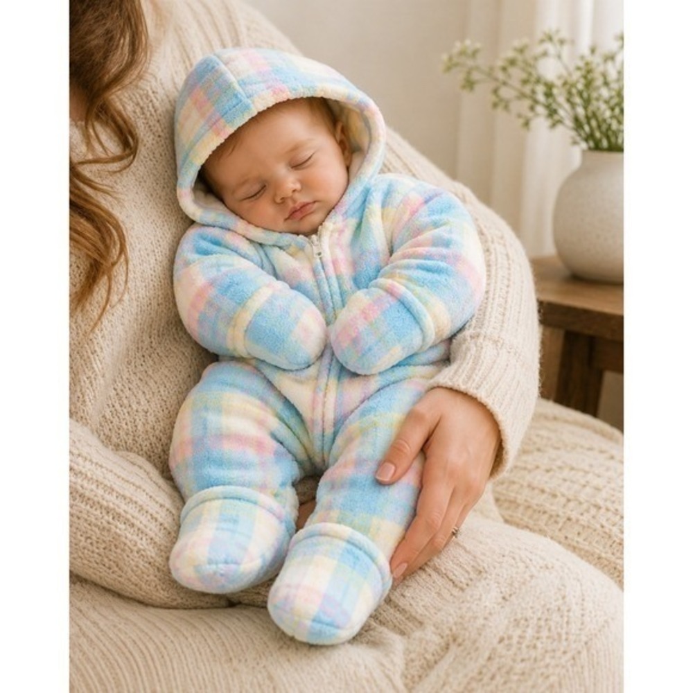 Quiltex Baby Winter Snowsuit Fleece One Piece Retro Infant 9 Months Warm Outdoor